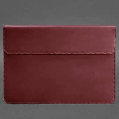Шкіряний чохол-конверт на магнітах для MacBook 15-16 дюйм Бордовий Crazy Horse, Бордовый