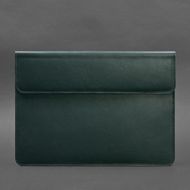 Шкіряний чохол-конверт на магнітах для MacBook 14 Зелений, Зелений