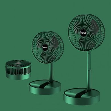 Складаний вентилятор акумуляторний на ніжці Telescopic Folding Fan з USB зарядкою Green, Зелений