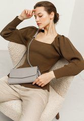 Кожаная женская сумка Элис серая
