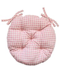 Подушка кругла на стілець Bella Рожева клітинка