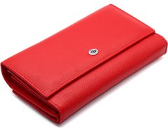 Рожевий жіночий гаманець з натуральної шкіри флотар на два відділу ST Leather, Червоний