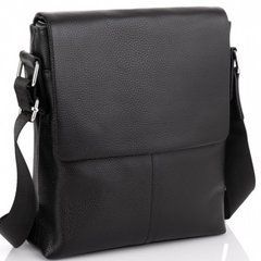 Чоловіча сумка планшет через плече 23х26х6, шкіряна барсетка Tiding Bag SK A75-181 чорна, Черный