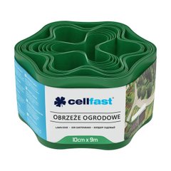 Cellfast Стрічка газонна, бордюрна, хвиляста, 10см x 9м, зелена, Зелений