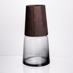 Ваза для квітів кругла скляна 28 (см) декоративна HP-19-161-2, Коричневий