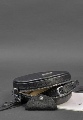 Кругла жіноча шкіряна сумочка Tablet чорна Blackwood, натуральная кожа &ndash; Saffiano