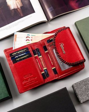 Гаманець жіночий шкіряний Peterson PTN KA-21 RED/BLACK червоний