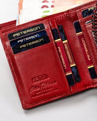 Гаманець жіночий шкіряний Peterson PTN KA-21 RED/BLACK червоний