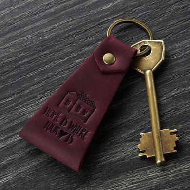 Шкіряний брелок Home is where your heart is, Натуральна шкіра