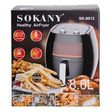 Аерофритюрниця Sokany SK-8013 на 8 літрів 1800 Вт чорна