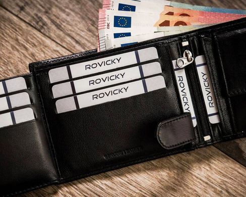 Гаманець чоловічий шкіряний Rovicky R-RM-11L-GCL BLACK (Чорний)