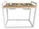 Миски на підставці для собак з регульованою висотою Loft White Natural Wood L &ndash; 52x26x45см