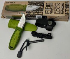 Ніж Morakniv Eldris 1.0 Colour Green (12633) + кресало, паракорд та застібка