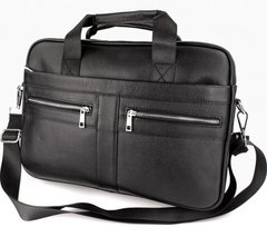 Мужская деловая сумка-портфель кожаный SK N4567 черная
