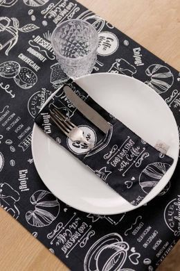 Дорожка на стол Breakfast black 120х40 см