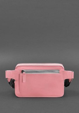 Шкіряна жіноча поясна сумка Dropbag Mini рожева, натуральна шкіра Krast