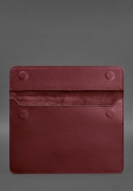 Шкіряний чохол-конверт на магнітах для MacBook 13 Бордовий Crazy Horse, Бордовый