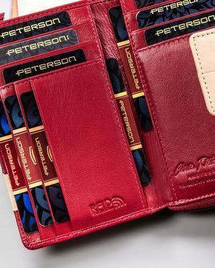 Кошелек женский кожаный Peterson PTN KA-18 PINK/BEIGE розовый