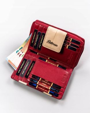 Кошелек женский кожаный Peterson PTN KA-18 PINK/BEIGE розовый
