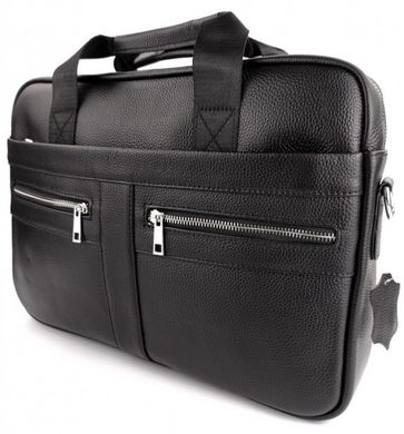 Чоловіча ділова сумка-портфель шкіряний SK N4567 чорна, Черный