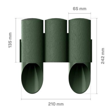 Cellfast Газонна огорожа MAXI, 3 елементи, 2.1м, зелений, Зелений