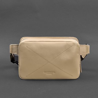 Кожаная женская поясная сумка Dropbag Mini светло-бежевая