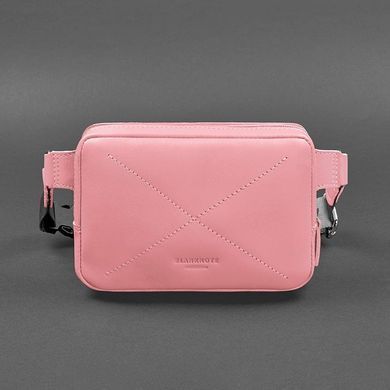 Шкіряна жіноча поясна сумка Dropbag Mini рожева, натуральна шкіра Krast