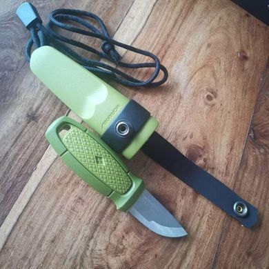 Ніж Morakniv Eldris 1.0 Colour Green (12633) + кресало, паракорд та застібка