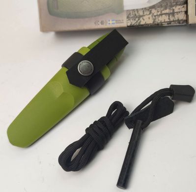 Ніж Morakniv Eldris 1.0 Colour Green (12633) + кресало, паракорд та застібка