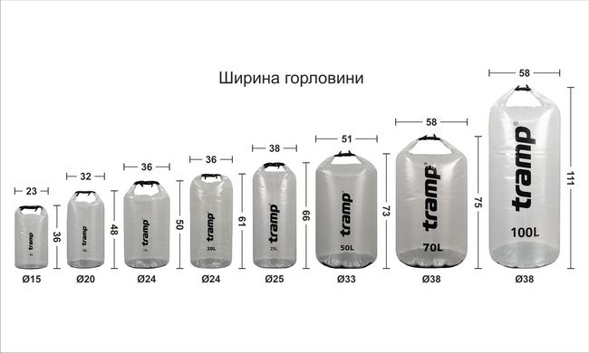 Гермомішок TRAMP PVC transparent 100л UTRA-109