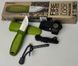 Ніж Morakniv Eldris 1.0 Colour Green (12633) + кресало, паракорд та застібка
