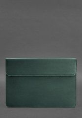 Шкіряний чохол-конверт на магнітах для MacBook 13 Зелений Crazy Horse, Зелений