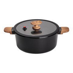 Алюминиевая кастрюля с керамическим антипригарным покрытием 6.9 л &Oslash; 28 см черный MGC HP-4-454B