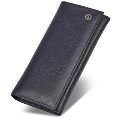 Сливово-червоний класичний гаманець з фіксацією на кнопку з натуральної шкіри BOSTON B233, Синий