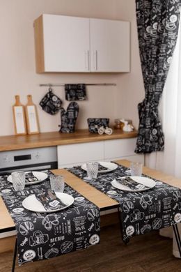 Готові штори Breakfast black (2 од.) 180х136 см, Черный