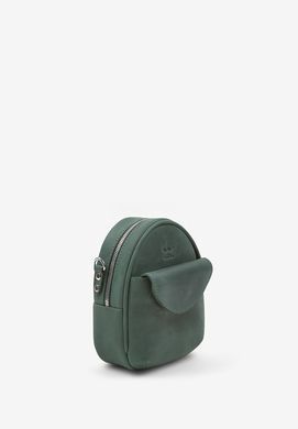 Кожаная женская мини сумка Kroha зеленая vintage