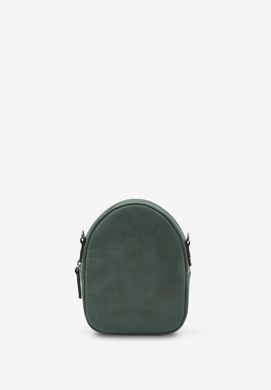 Кожаная женская мини сумка Kroha зеленая vintage