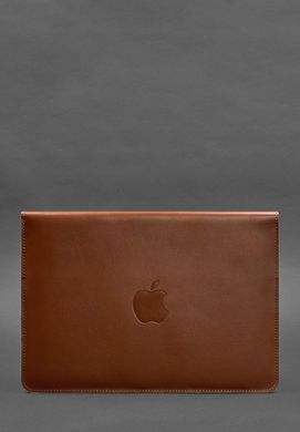 Шкіряний чохол-конверт на магнітах для MacBook 14 Світло-коричневий, Коричневий