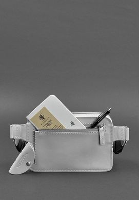 Шкіряна жіноча поясна сумка Dropbag Mini сіра, натуральна шкіра Krast
