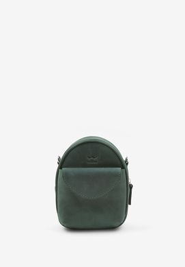 Кожаная женская мини сумка Kroha зеленая vintage
