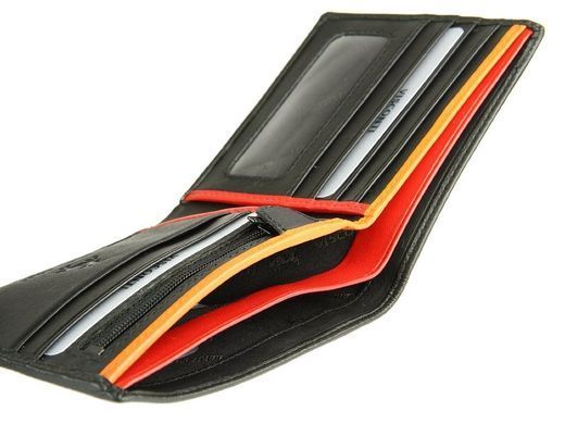 Мужское кожаное портмоне Visconti BD-707 LE CHIFFRE BLK/RED/ORG