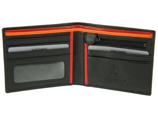 Мужское кожаное портмоне Visconti BD-707 LE CHIFFRE BLK/RED/ORG