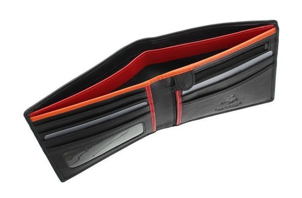 Мужское кожаное портмоне Visconti BD-707 LE CHIFFRE BLK/RED/ORG