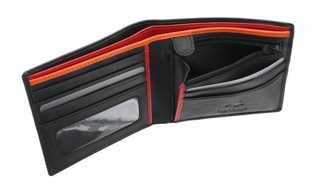 Мужское кожаное портмоне Visconti BD-707 LE CHIFFRE BLK/RED/ORG
