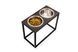 Миски на підставці Dinner Brown wood + Black XXL50 (64x32x50cm висота/ Миски 2,6 л / Діаметр 24 см)