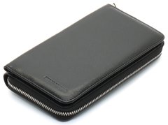 Чорний чоловічий гаманець-клатч на блискавці з блоком під картки з натуральної шкіри Marco Coverna MC-3051-1, Черный