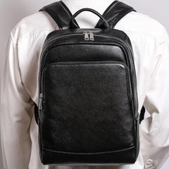 Мужской городской рюкзак из натуральной кожи Tiding Bag B2-884371A черный