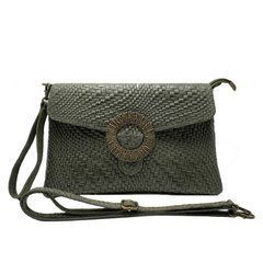 Жіноча шкіряна сумочка-клатч Italian fabric bags 2197, Зелений, Шкіра, Клапан + блискавка