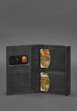 Кожаная обложка для паспорта 2.0 Карбон черная