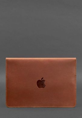 Шкіряний чохол-конверт на магнітах для MacBook 14 Світло-коричневий Crazy Horse, Коричневий